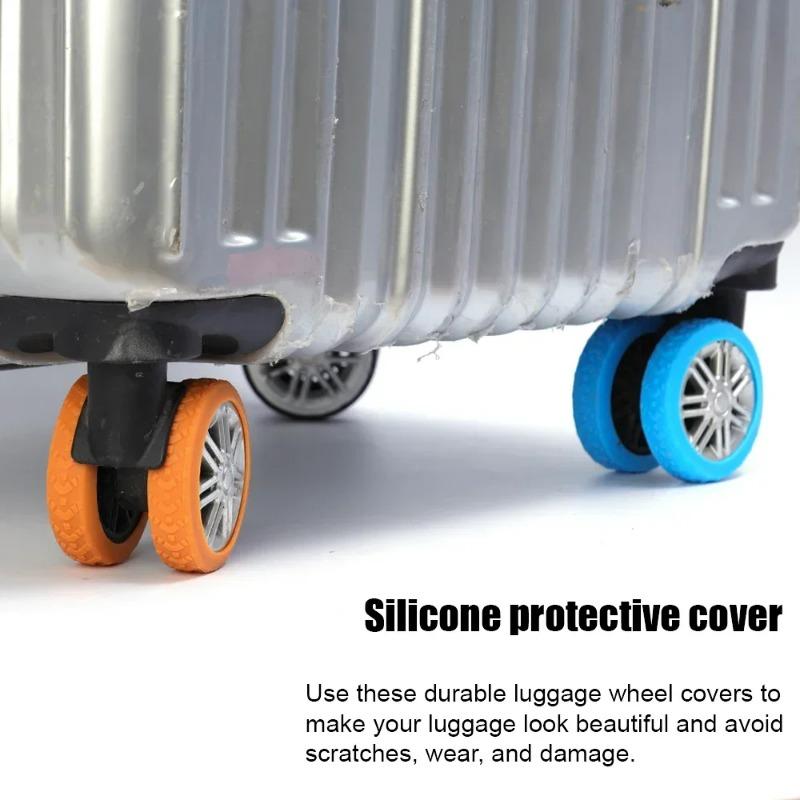 8Pcs Thicken Texture Silicone Wheels Protector For Luggage Reduce Noise Travel Luggage Wheels Cover Luggage Accessories
