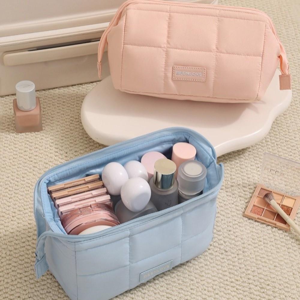 Wide-open Makeup Organizer Handheld Toiletry Storage Bag Trendy Women  Cosmetic Bag  Outdoor