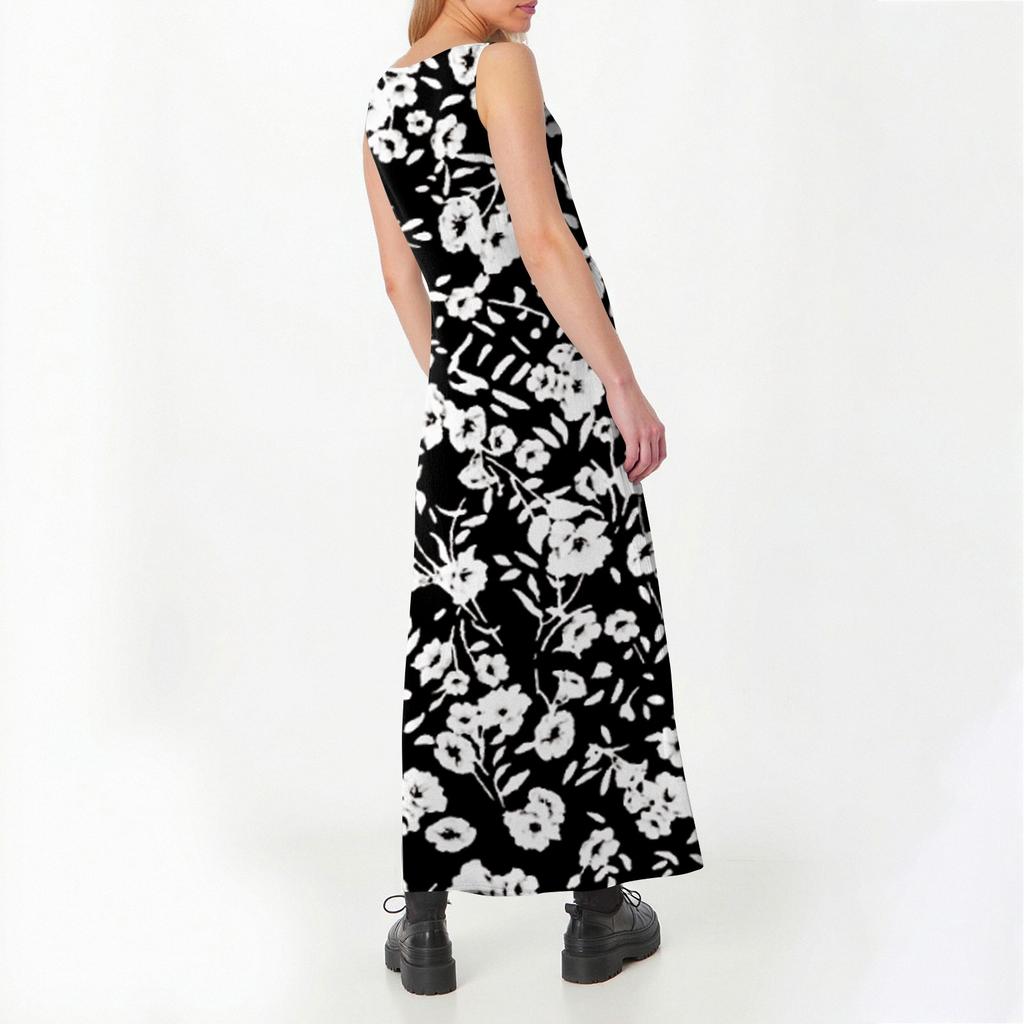 Women's Fashion Casual Colour Sleeveless Cotton Linen Pocket Dress