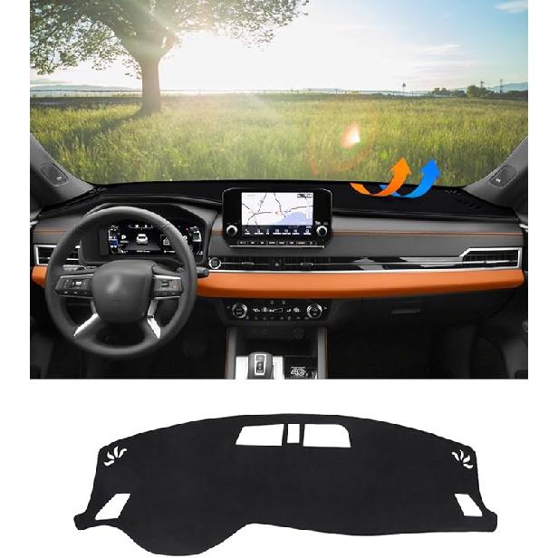 BIBLOZ Dash Cover For Toyota Sienna 2004-2010 Accessories Black Flannel Dashboard Cover Mat Car Dashboard UV Sun Protection
