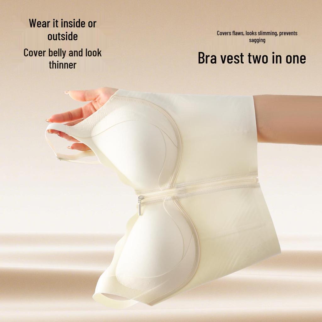 Women's Seamless Lift Bra with Front Zipper, Anti-Sagging Support, Sports Shaping Vest - No Additional Bra Needed