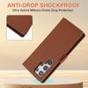 For Samsung Galaxy S23 Ultra Wallet Phone Case Shockproof TPU+PU Leather Flip Cover with Mirror,Strap