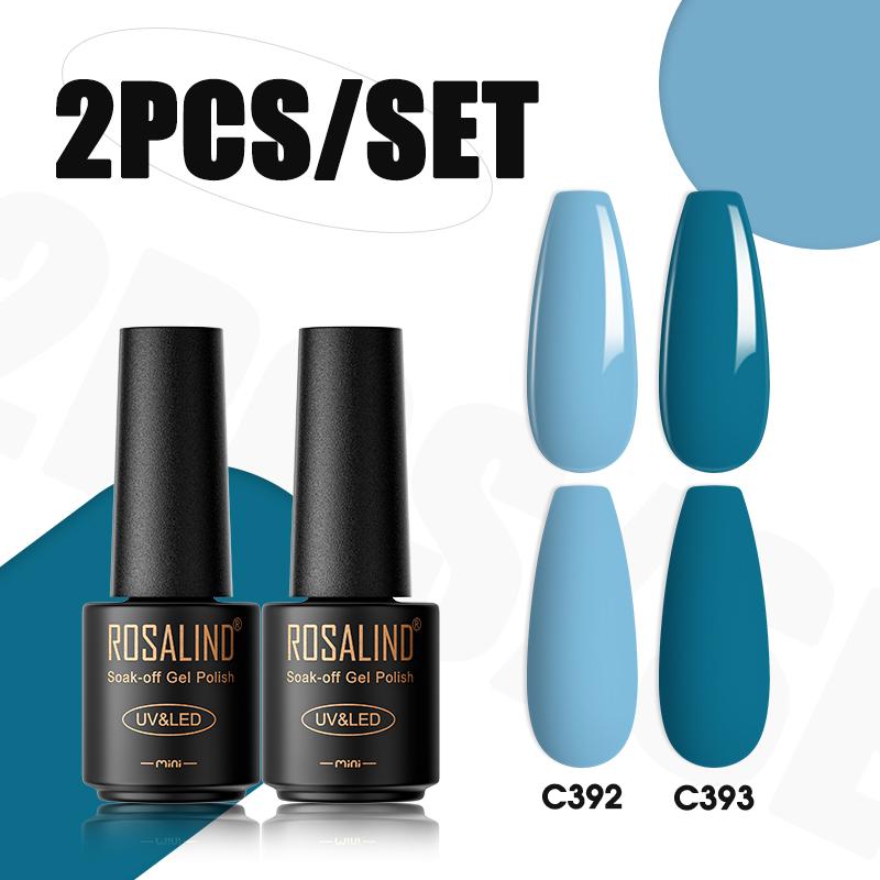 ROSALIND Nail Gel Set Bright Color Soak Off UV Gel Nail Polish Base Top Coat Semi Permanent Nail Polish Gel Polish Varnish Hybrid Nail Art Design