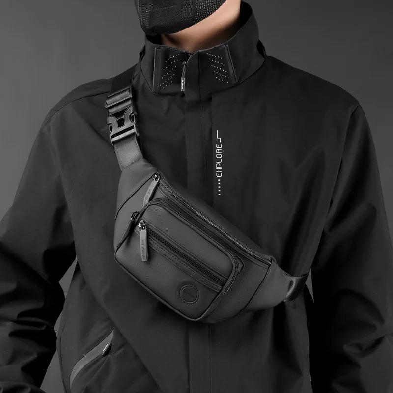 Men's Travel Chest Bags Waterproof Multi-functional Waist Bag Outdoor Sports Shoulder Bag Portable Crossbody Sling Bag