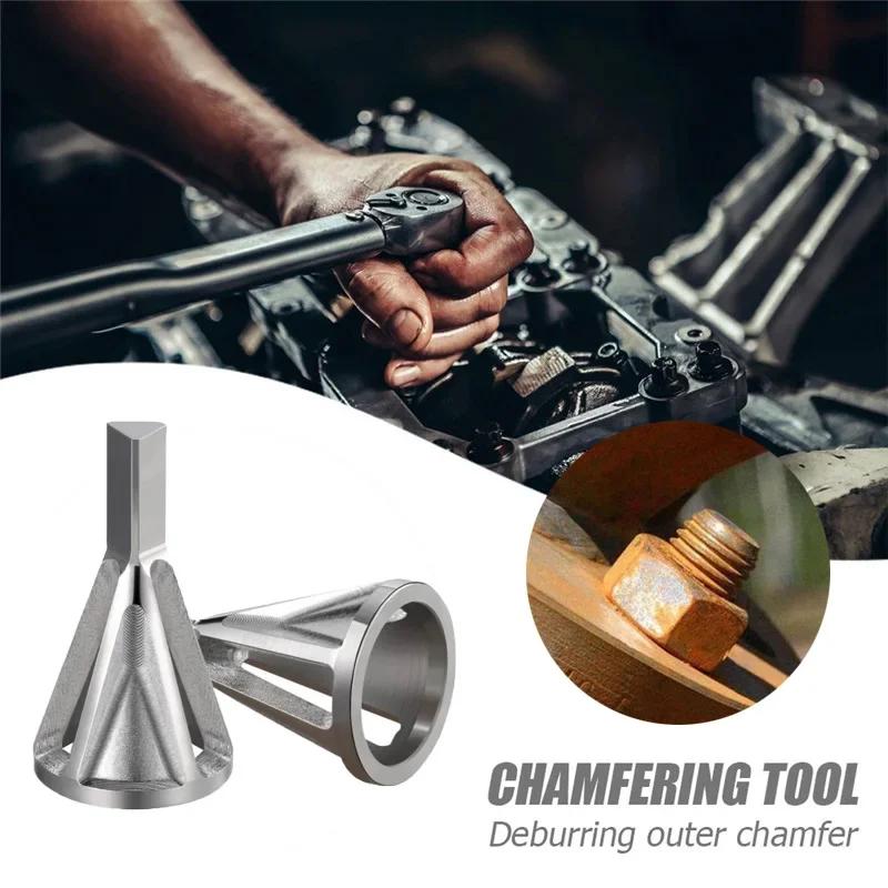 Tire Repair Deburring Tools Stainless Steel External Chamfer Tool Drill Bit Remove Burr Silver Motorcycle Car Repair Tool