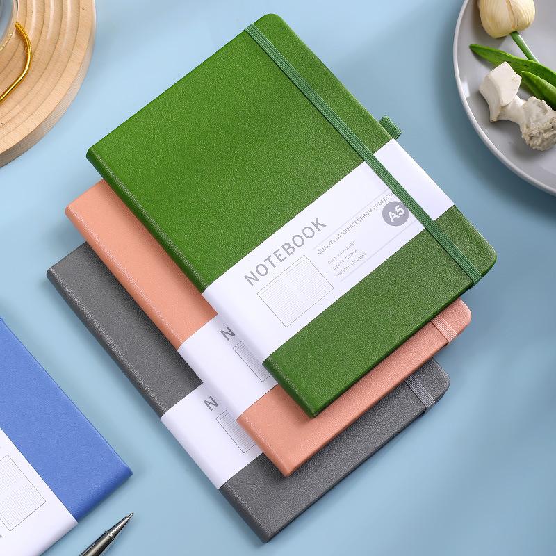 Minimalist Strap Notebook Mini Cute Student Notebook Business Notebook Schedule Book Thickened Pu Leather Cover Diary Notebook