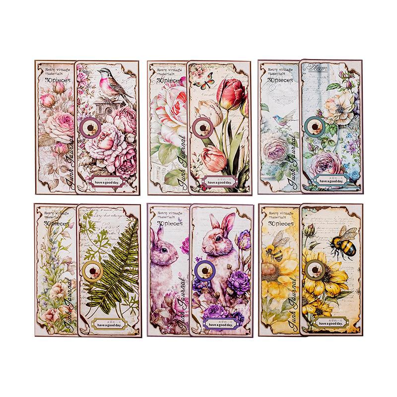 30pcs/pack Vintage Materials Paper Lost Garden Series DIY Scrapbooking Decor Junk Journal Planner Collage Photo Album Craft Paper