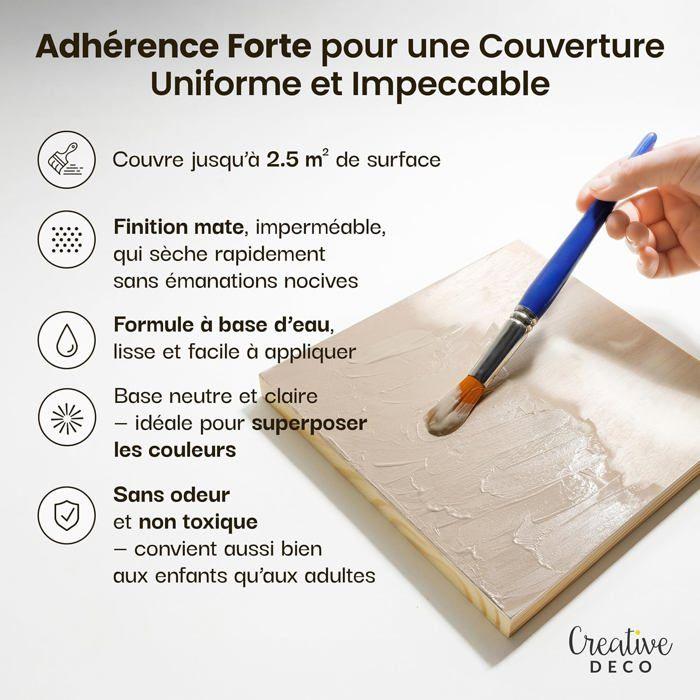 Sous-couche Acrylique - CREATIVE DECO - Gesso Beige - 500 ml - Non toxique - Séchage rapide