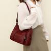 Retro Women's Shoulder Bag Solid Color Multi Pocket Storage for Middle-aged and Elderly Mothers Crossbody Bag Small Square Bag