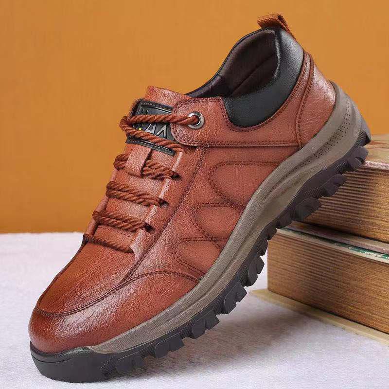 Men's Cross-Border Plus Size Outdoor Hiking Shoes - Fashionable Low-Top, Non-Slip, British Style Casual Footwear.