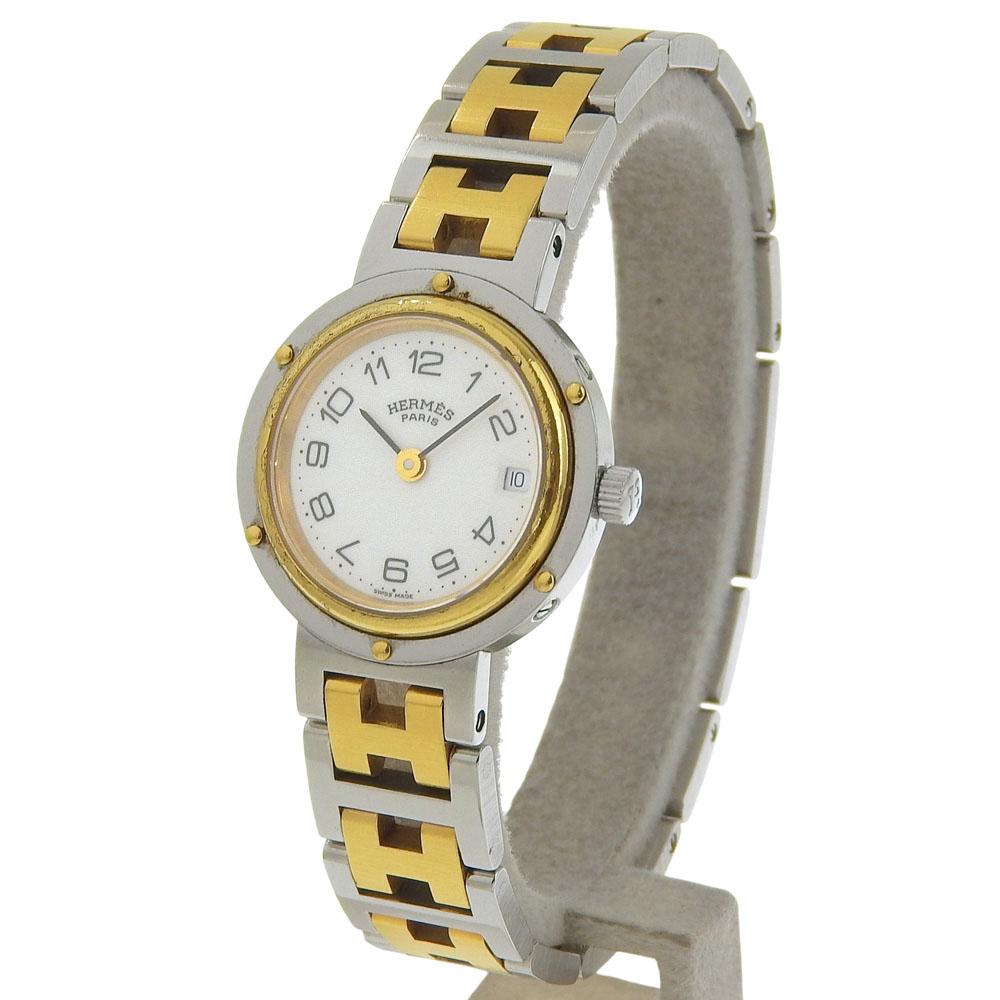 HERMES Clipper Watches WhiteDial Stainless Steel Quartz Analog display Women Used