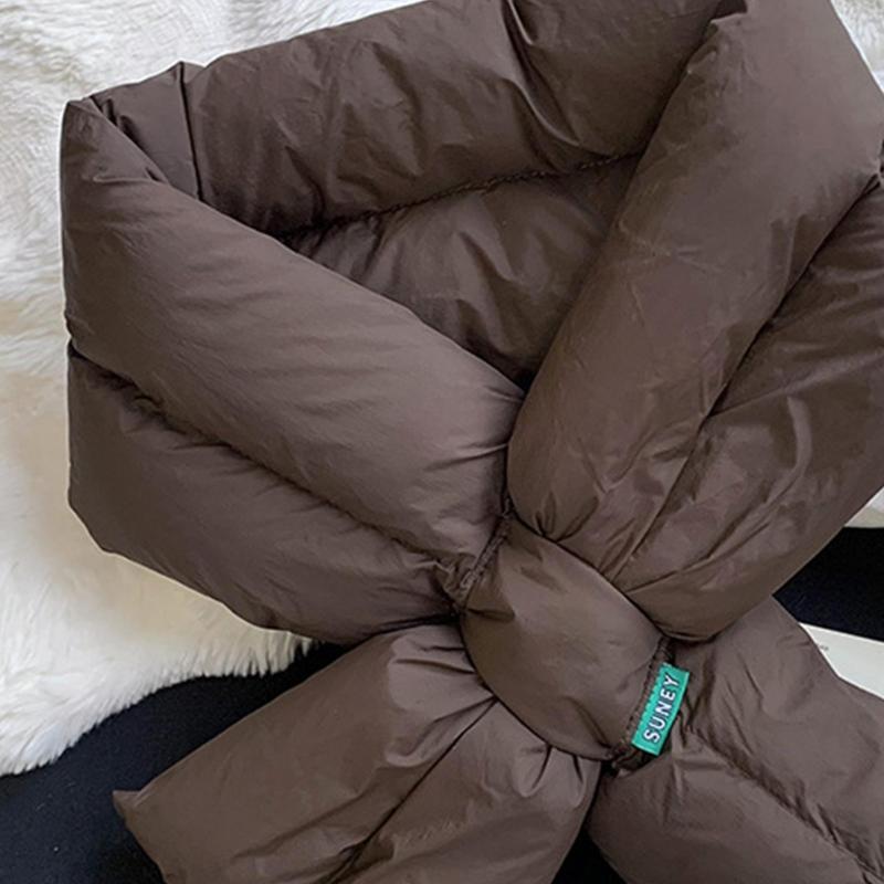 Sciarpa Collo Calda Invernale da Donna, Scaldacollo, Colore Unico, Leggera, Imbottita, Piumino, Sciarpe, Copricollo per Sci all'Aperto