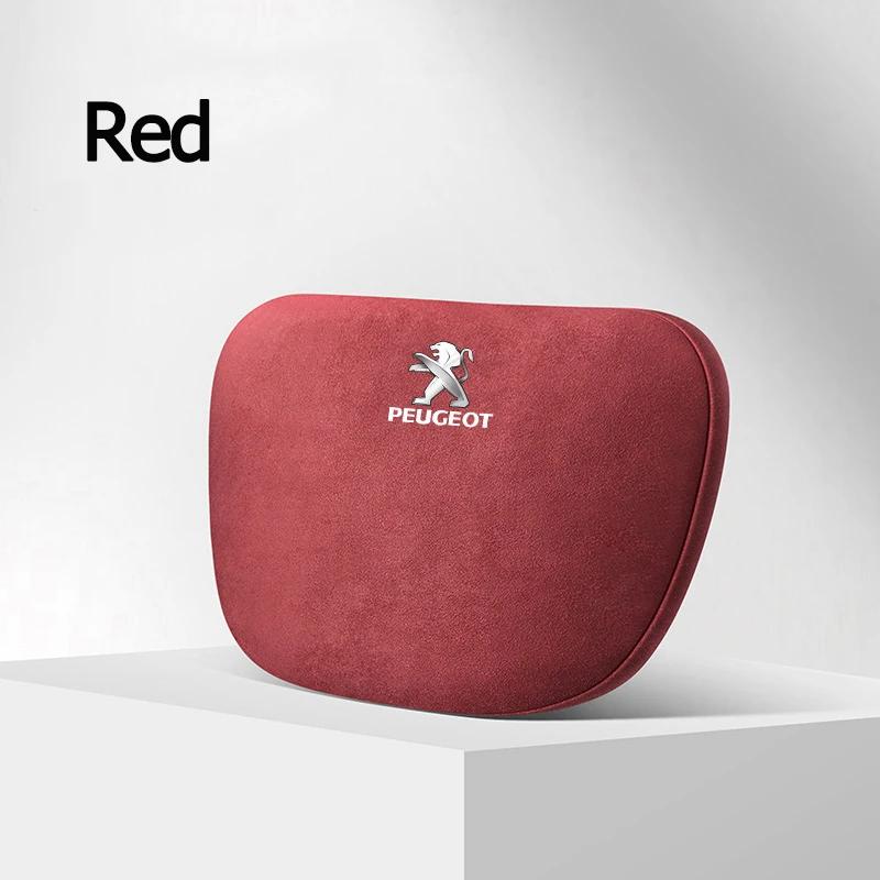 Suede Car Inner Headrest Neck Support Pillow with Strap for Peugeot 308 307 407 208 508 301 406 306 3008 5008 2008 3008 306 207