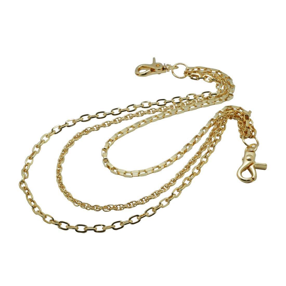 

Uniqsum Simple Slim Triple Wallet Chain Легкий байкерский панк брелок CH301G мужской (Золото) [Элемент]