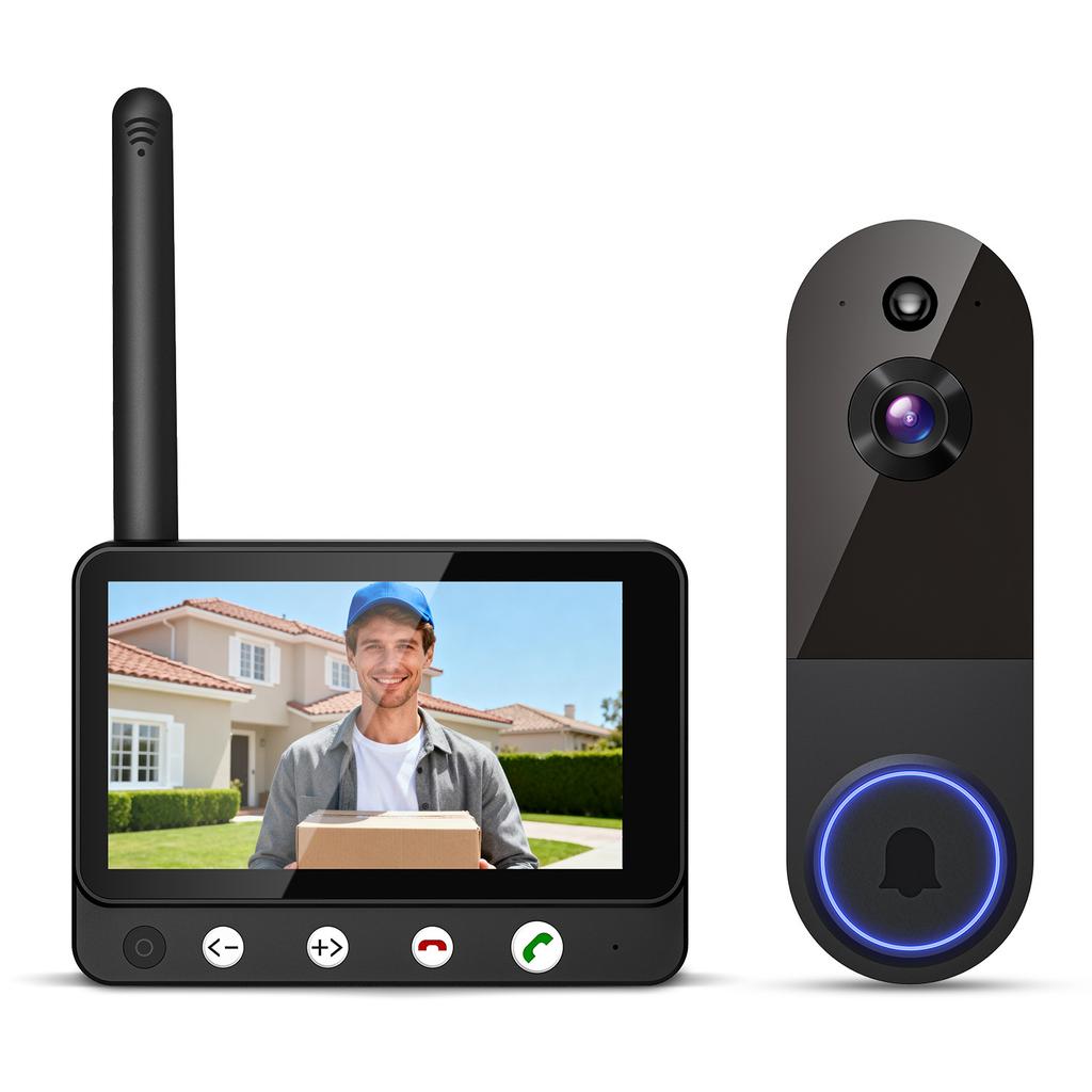 1080P Wireless Doorbell Camera High Definition Night Vision PIR Motion Detection Two-Way Audio Video Door Bells Home Office