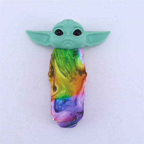 Baby Yoda Figure Model Toy Cute Cartoon Craft Miniature Figurine Ornament Collectible Star War Cartoon Alien Figure Silicone Pipe Christmas Gift