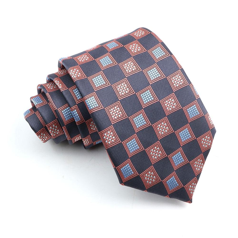 Krawat męski krawat w kratę zielony fioletowy niebieski krawat ślubny biznesowy kołnierzyk dla pana młodego akcesoria prezent