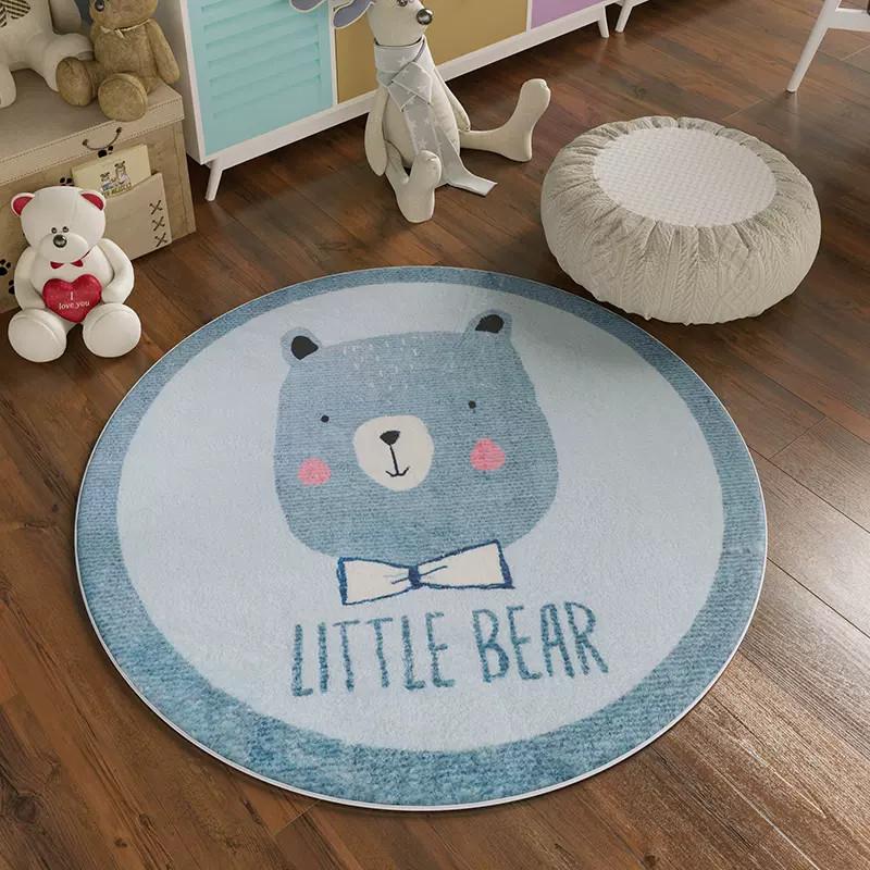 Round Cartoon Plush Carpets Cute Children's Room Decoration Rug Large Area Living Room Rugs Bedroom Bedside Carpet Washable Mats