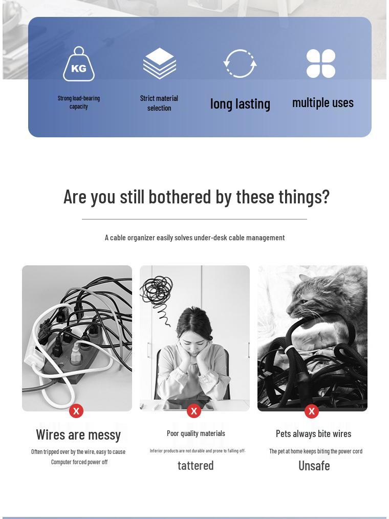 Under Desk Storage Mesh Pocket Cable Organizer