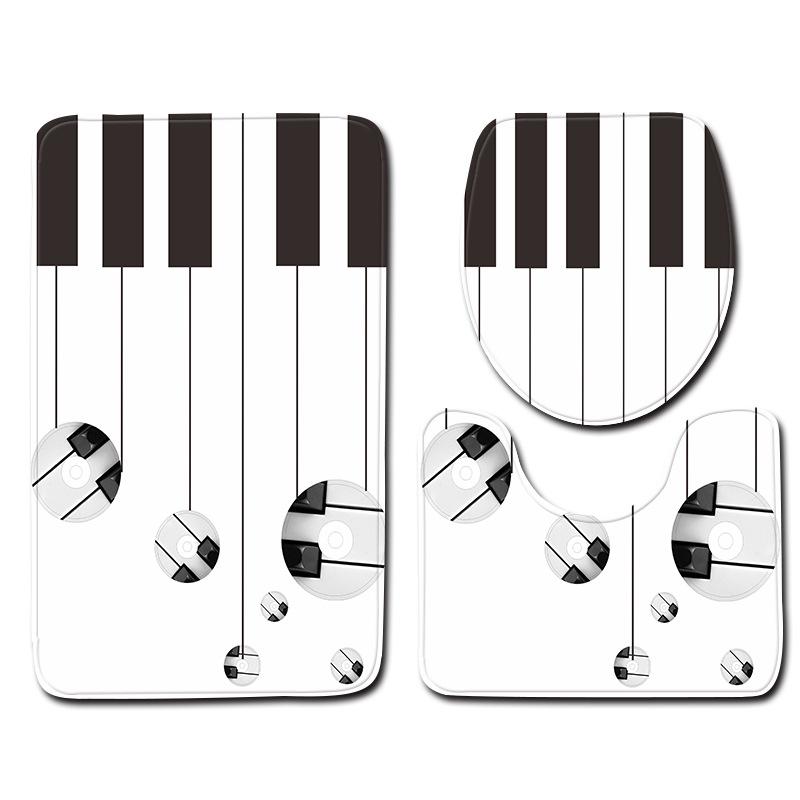 Literární Klavír Toaleta Třídílná Podložka na Podlahu Rohožka Koupelnový Koberec