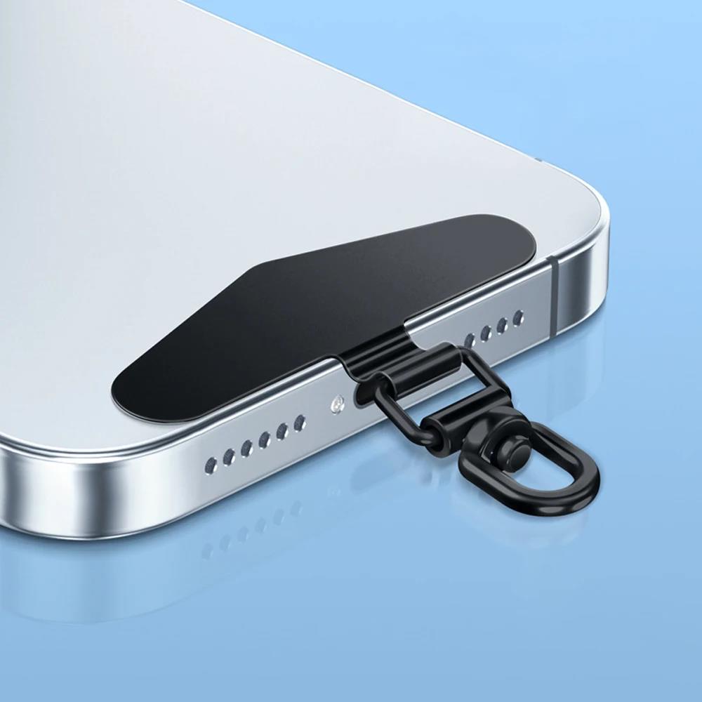 

1-4Pcs New Upgrated 360 Rotatable Stainless Steel Phone Tether Tab Metal Patch Gasket Cellphone Lanyard Safety Connecter Piece 1Pcs