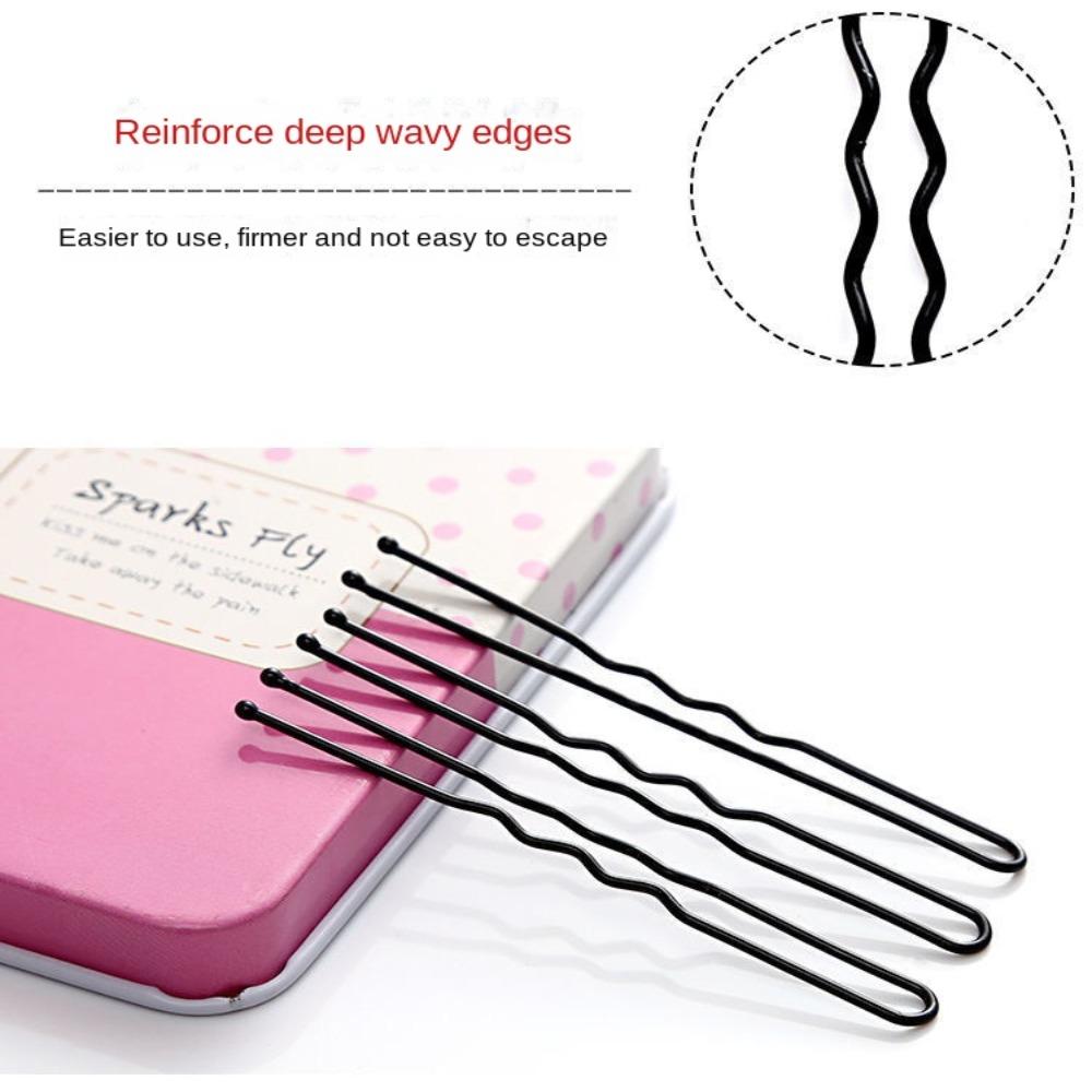 Lot de 50 barrettes à cheveux en forme de U pour femme, pinces à cheveux noires pour salon de coiffure