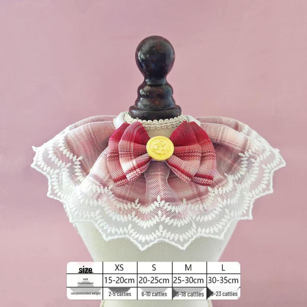 Pet Drool Bib: Lace Edge Cat Collar & Dog Snood in Cute Princess Style