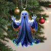 Design Luminous Ghost Acrylic Car Pendant Halloween For Car Interior Decoration