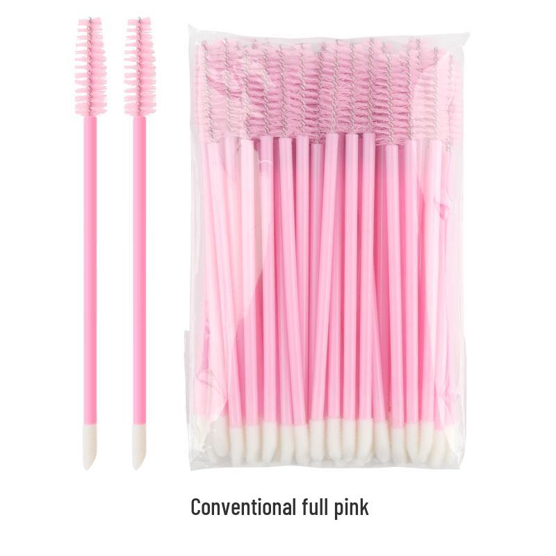 50-Piece Pack: Disposable Eyelash & Lip Brushes with Crystal Rod