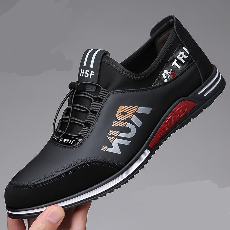 Autumn new men s shoes soft leather soft sole casual shoes men s versatile orgasm shoes sports leather shoes men 37 чёрный