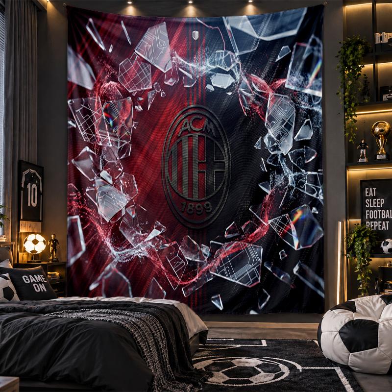 Wall Hanging Tapestry AC Milan Print Cloth for Living Room Bedroom Home Decor