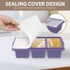 2Pcs 3 Grid Silicone Freezer Tray Food Freezer Container with Lid Soup Reusable Sauce Cube Mold Kitchen Accessories 1 Cup/250 Ml