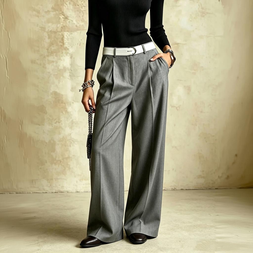 Women's Casual Color Loose Fit Wide Leg Pants for Everyday Wear