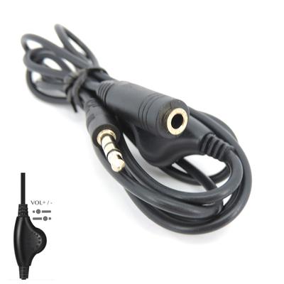 3,5-mm-AUX-Stecker auf Buchse-Adapter, Verlängerungskabel, Audio-Stereokabel mit Lautstärkeregler, Kopfhörerkabel