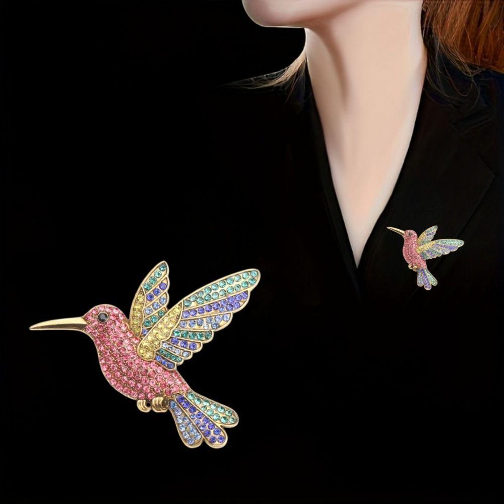 Elegant Hummingbird Brooches Luxury Rhinestone Brooches Fashion Animal Brooches Prom