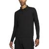Nike Solid Color Pullover Long Sleeve Polo Men Tops Black DV7462-010