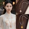 Exquisite Brocade Gourd Necklace High-end Embroidered Neck Pendant  for Gifts