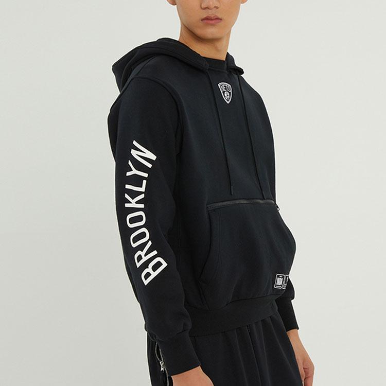 Nike Brooklyn Nets Fleece-Lined Hoodie Sweatshirt Men Tops Black DH9444-010