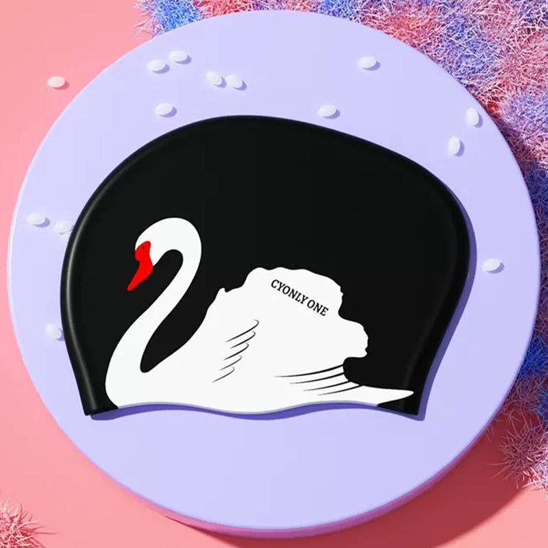 Adult Swim Caps, Silicone Waterproof Comfortable Swimming Cap for Women, Long and Short Hair