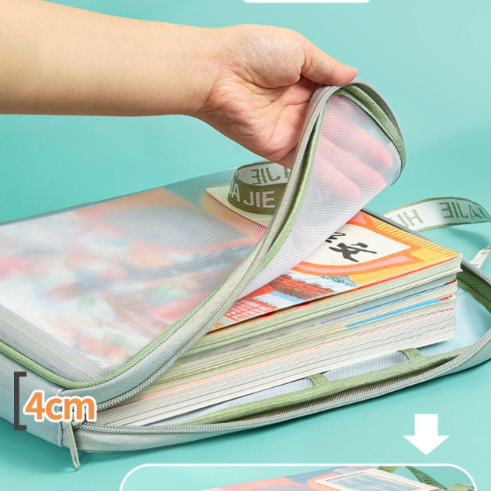 Thickened Test Paper Storage Bag Mesh Stationery Organizer Pouch School Office Supplies
