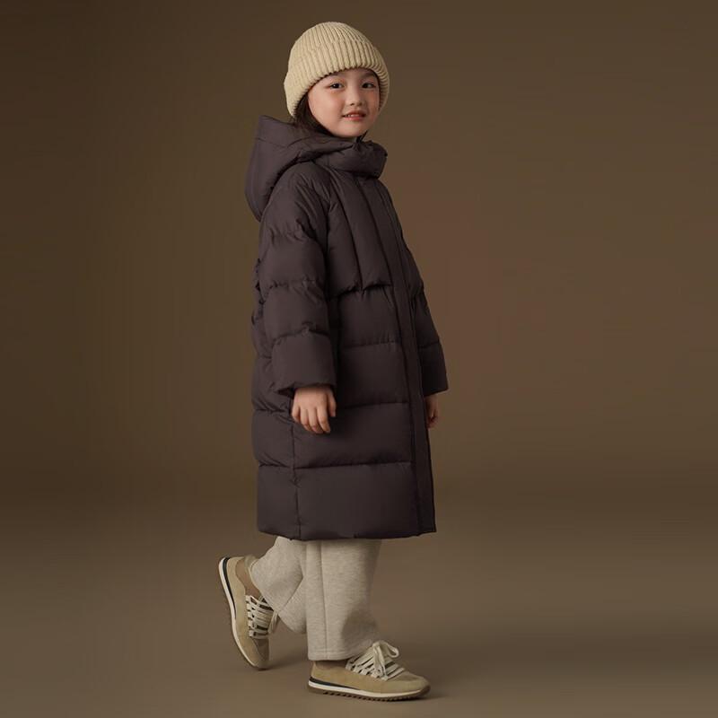 hacikis Kids' Mid-Length Hooded Down Jacket