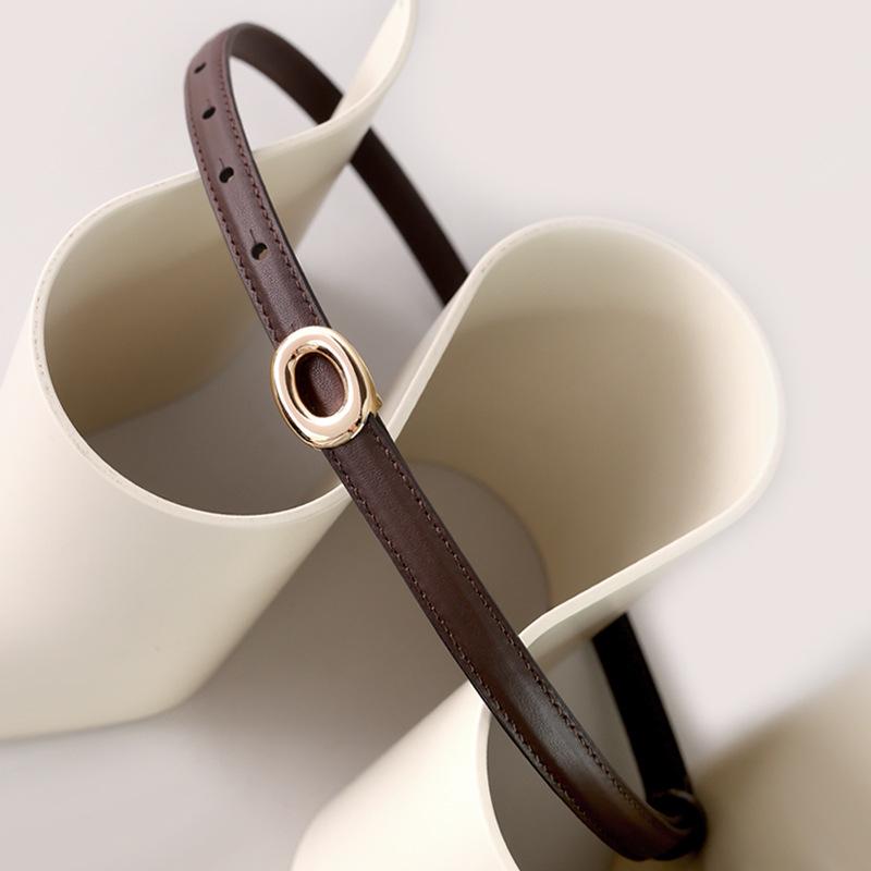 

Кожаный Тонкий Ремень Женский Пряжка-Иголка Декорация С Платьем Костюмный Ремень 100cm темно-коричневого