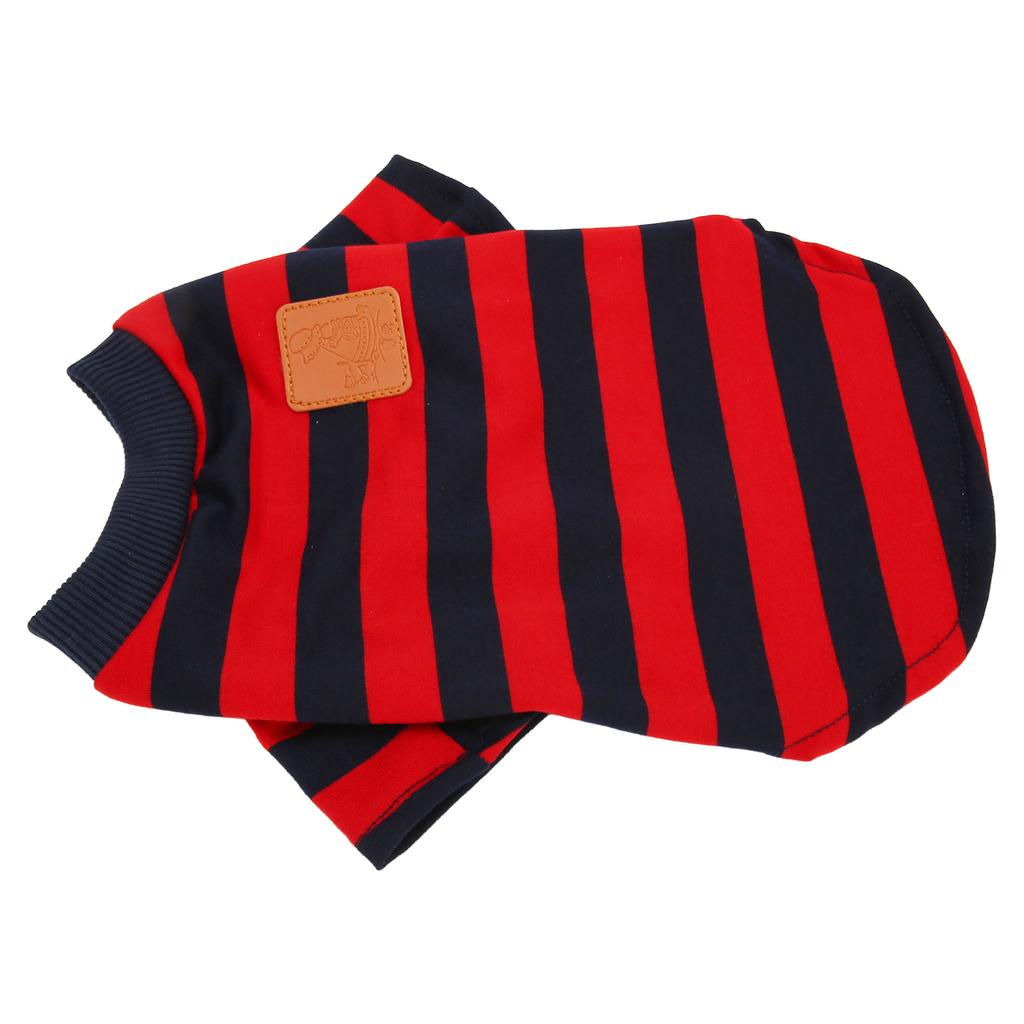 Dog Striped Pullover 2 Legged Soft Comfortable Breathable Pet T Shirt Clothes for Spring Summer Red Blue