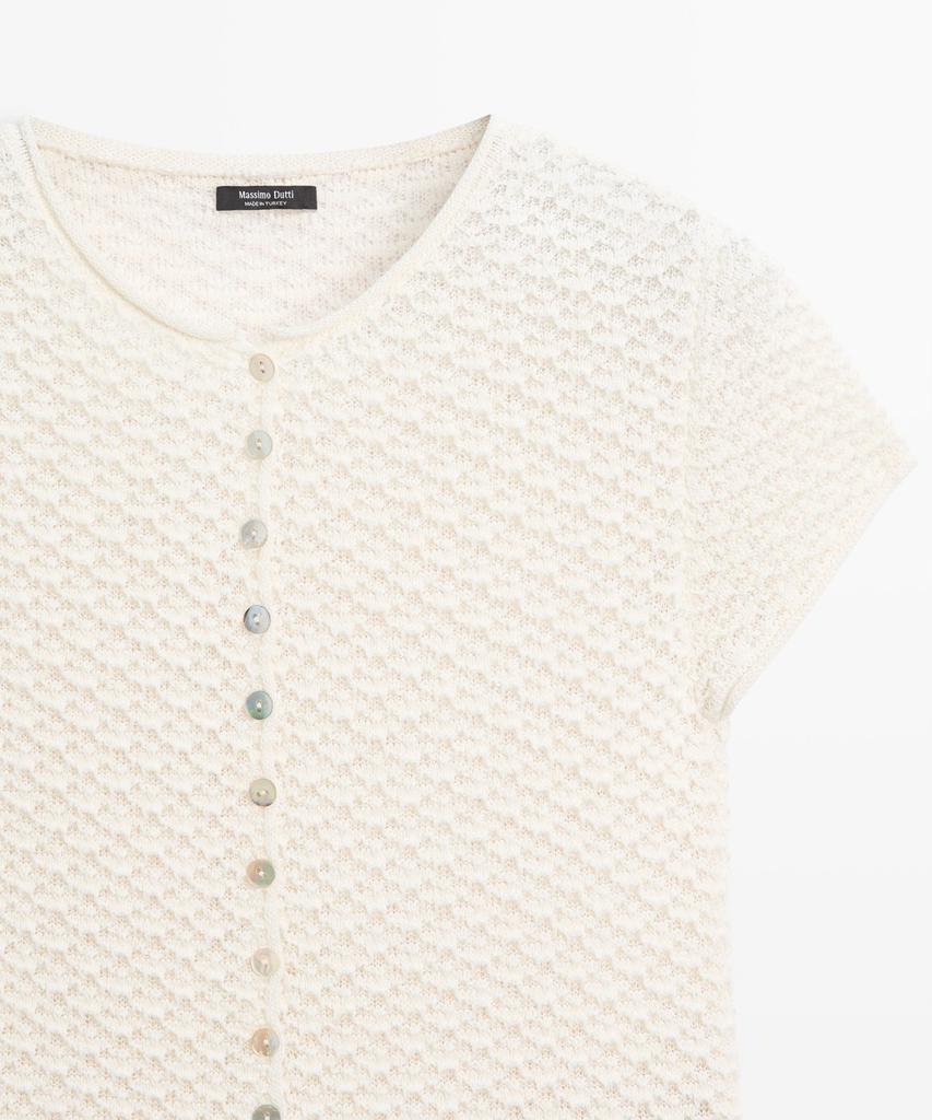 Masimodutti Crochet Knit Cardigan
