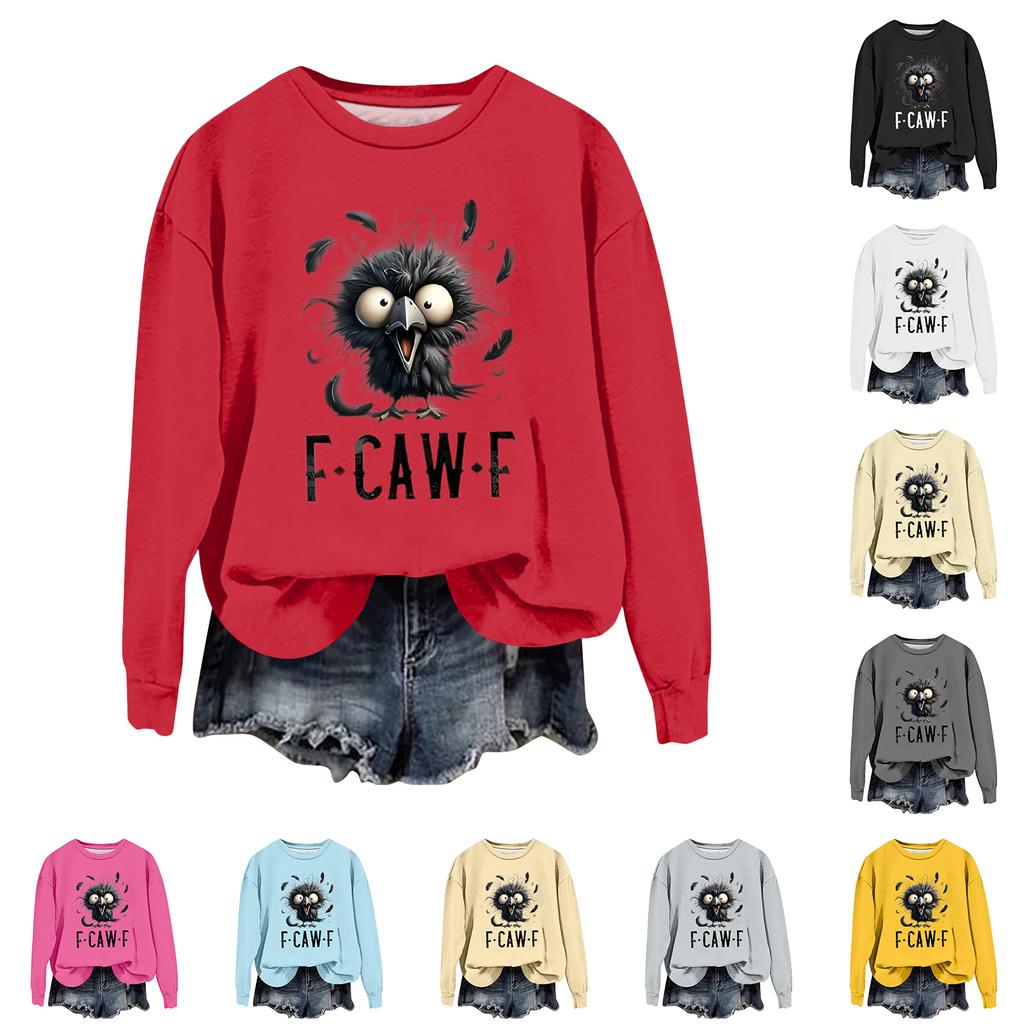 Women's Fashion Casual Long Sleeve Loose  Printed Sweatshirt