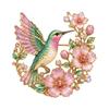 Colorful Design Hummingbird Blossom Brooch Metal Material Bird Brooch Chest Pin  For Handbags