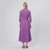 Amazon 2026 European and American cross-border women's clothing summer solid color lapel slim long-sleeved dress new women's clothing belt