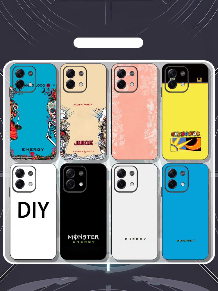MonsterS Juice Drink Flavor E-energyS Phone Case For Redmi Note 14 13 12 11 Pro Plus S 5G 14C A3 Soft Black Phone Cover