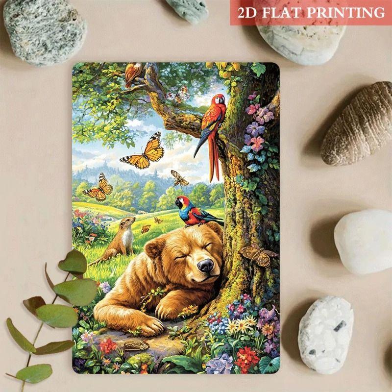 Old-Fashioned Animal Theme Metal Tin Sign for Kitchen Bar Coffee Shop Interior