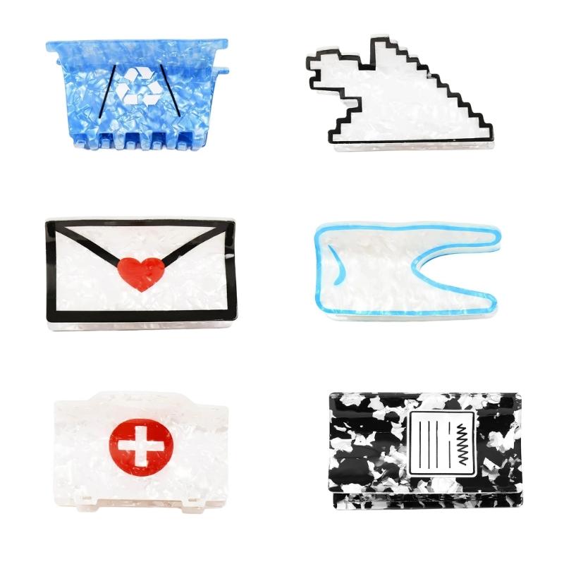 Internet Celebrity Taking Photo Ponytail Hair Claw with Shimmering Novelty Shape Hair Catch for Woman Teens Ponytail